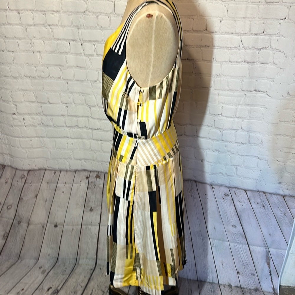 Anthropologie Maeve Yellow and black geometric Dress size 6 - Picture 3 of 6